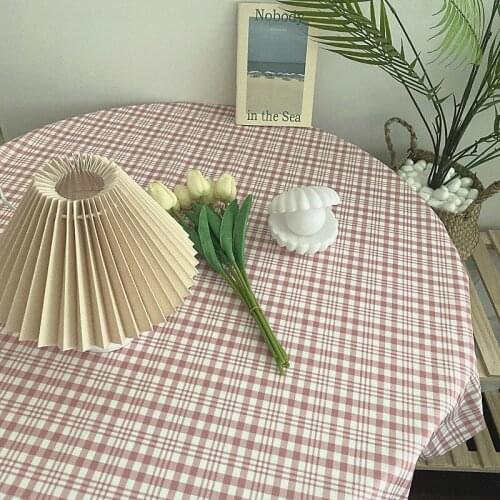 Checkered tablecloth Ins With Tablecloth Retro Background Cloth cotton linen tablecloth Korean Ins Simple Plaid Tablecloth