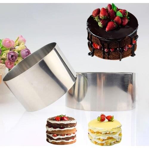 Stainless Steel Mousse Cake Ring Mold Fondant Dessert Cake Baking Tool Round Cake Mould Cake Decorating Tools Baking Accessories