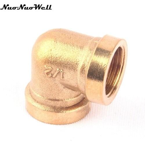 1pcs NuoNuoWell Brass 1/2" Female Hose 90 Dgree Elbow Connector for Garden Irrigation Watering Pipe Metal Adapter Pipe Coupler