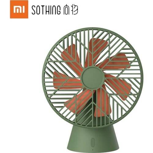 Xiaomi Sothing Desktop Fan Rainforest Version Rechargable Handheld Fan Removable Mini Silent Fan Cooler For Home Office Outdoor