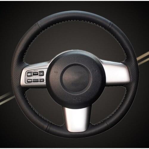 Car Braid On The Steering Wheel Cover for Mazda 2 2008 2009 2010 2011 2012 2013 2014 Auto Covers Interior Accessory Car-styling