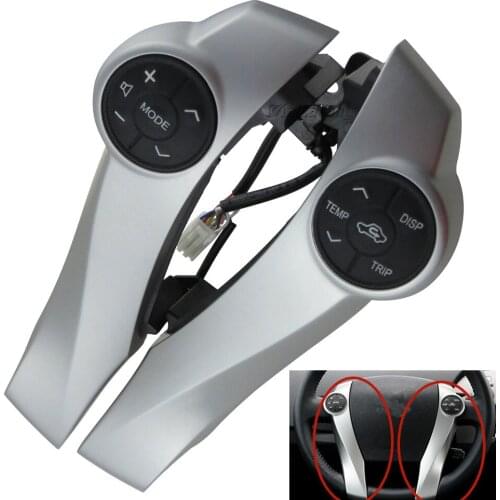 Silver Color 84244-47100-B0 84247-52130-B0 For Toyota Prius / Prius C / Aqua Cruise Steering Wheel Control Switch Radio Button