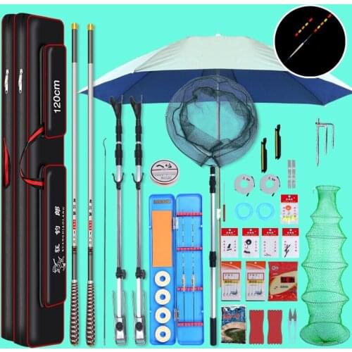 Float Fishing Rod Seat Holders Bag Baitcasting Combo Fishing Rod Spoon Net Kit De Pesca Completo Leisure Products YD50TZ