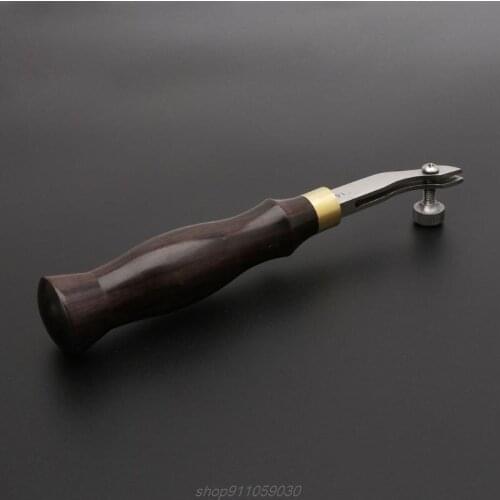 Adjustable Stainless Steel Creaser Press Sideline Edge Ebony Handle Leather Craft Tool DIY 0.5/1.2/1.5mm J15 21 Dropship