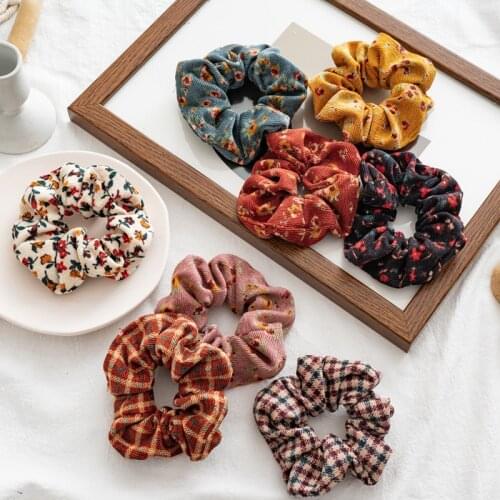 Trendy Corduroy Hair Scrunchies Soft Hair Rope Hair Accessories Girls Elastic Hair Bands Ponytail Hair Holder Hair Ties /Gum