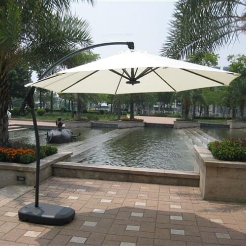 3 meter deluxe aluminum patio hanging sun umbrella garden parasol sunshade outdoor furniture covers with plastic water tank