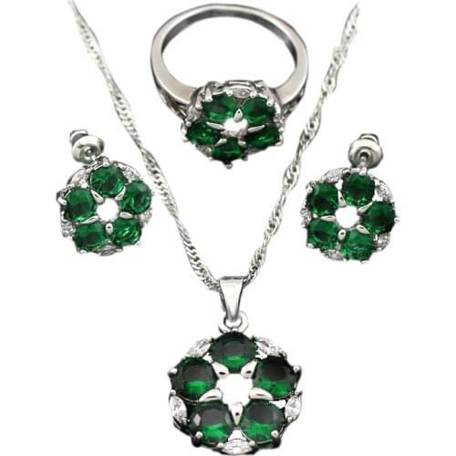 New Arrival Women Jewerly Sets Necklace Pendant Stud Earring Bridal Jewelry Sets T014E