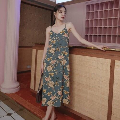 Summer Dress 2021 New Floral Dresses Womens Large Size Vintage Party dress Loose Sleeveless Printing Long Dresses for Women