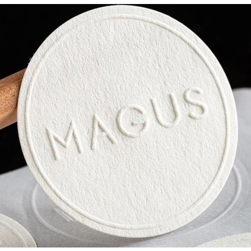 2 '' 500PCS Concav-convex Custom Logo Sticker Label without any color