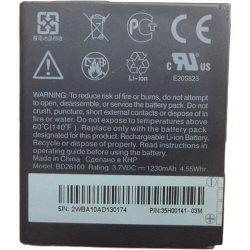 20pcs/lot 1230mAh Mobile Phone Battery BD26100 For HTC Desire HD G10 A9191 T8788 7 Surround A9192 T9192 Inspire 4G MyTouch HD