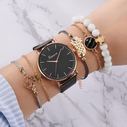 2021 Simple Ladies watch Bracelet Set Woman Wristwatch Ladies Bracelet Casual Gift For Girlfriend relogio feminino