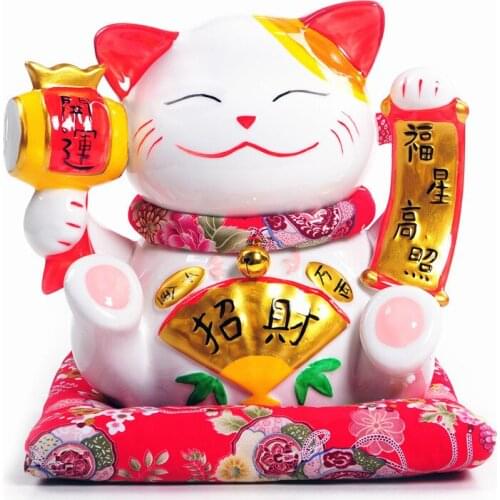 9 inch large ceramic lucky lucky cat money piggy bank opened to Home Furnishing wedding gift ornaments