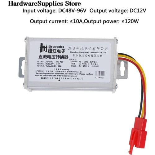 DC 36V-72V To 12V-10A 120W Converter Adapter For Electric Car Battery Ark