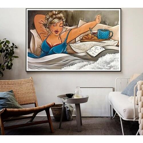 Diamond Embroidery 5D DIY Diamond Painting Cartoon Fat Lady Cross Stitch Diamond Mosaic Cartoon Home Decor Hobbies Crafts Gift