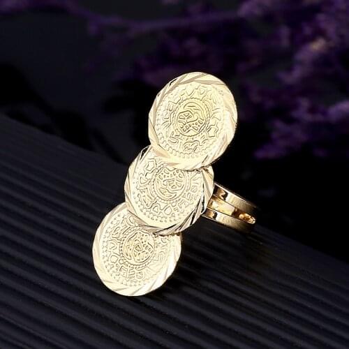 Arab Ancient Coin Ring Women Girls Africa Money Muslim Islam Coins Ring Jewelry