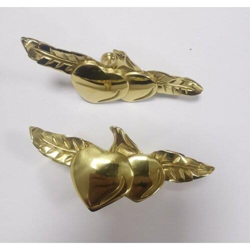 Bonjean Pure Copper Peach Shaped Handle Solid Brass Drawer Cabinet Cupboard Door Knob Door Lovely Design Diy Furniture Handles