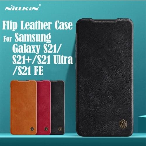 For Samsung Galaxy S21 FE 2021 Case Nillkin Qin Leather Flip Cover Card Pocket Wallet Book Case For Samsung S21 Ultra S21 Plus