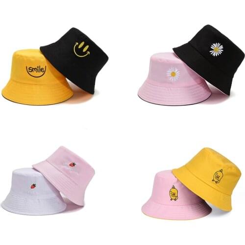 Summer Sun Hats Reversible Duck Bucket Hat For Men Women Cotton Bob Two-Side Panama Girls Beach Travel Sunscreen Fisherman Cap
