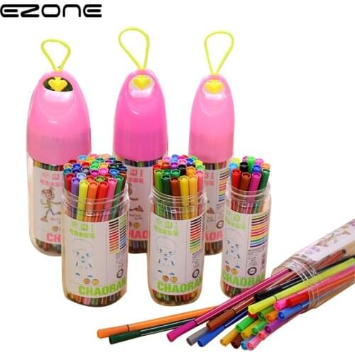EZONE 12/24PCS Colors Watercolor Pen Gel Pen Kids Drawing Toys Baby Education Toy Child Gift Art Supplies for Students