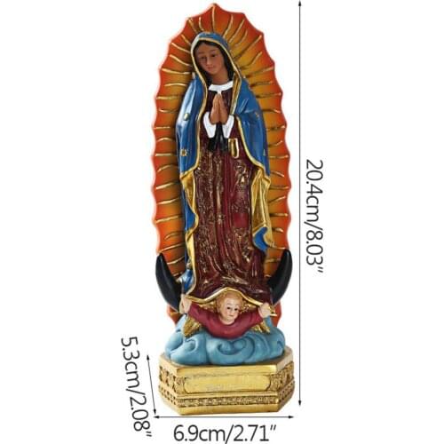 8" Guadalupe Virgin Mary Statue Gift Xmas Desktop Home Decoration Ornaments