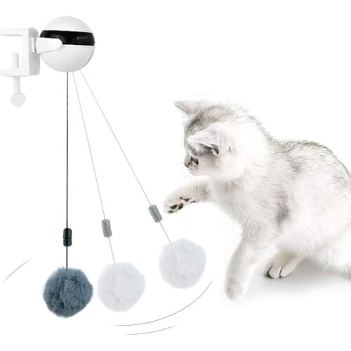 Interactive Electric Cat Toy Automatic Lifting Motion Funny Cat Teaser Ball Puzzle Smart Pet Supply Lifting Spring Rod Yo-Yo Toy