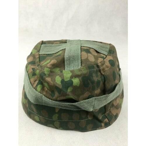 WWII WW2 GERMAN ARMY PARATROOPER DOT 44 PEA CAMO M38 HELMET COVER WORLD WAR II SOLDIER MILITARY WAR REENACTMENTS EQUIPMENT