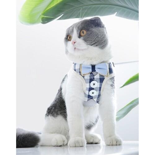 Cute Cat Harness and Leash Set Nylon Mesh Pet Puppy Harness Lead Cat Collar Clothes Vest For Small Cats Dogs Kitten Pet Supplies