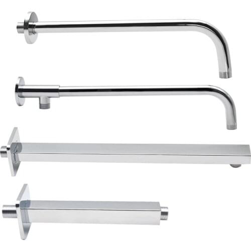 Square/Round Stainless Steel Shower Head Arm Wall/Ceiling Mounted Top Shower Head Arm Shower Head Holder Diverter G1/2" Size