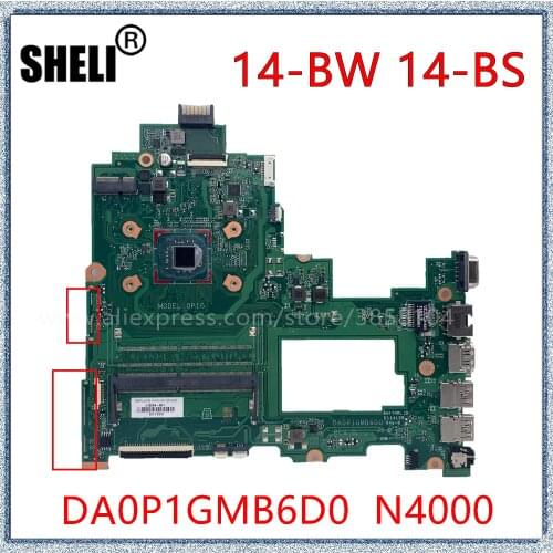 SHELI For HP 246 G6 240 G6 245 G6 14-BW 14-BS Laptop Motherboard With N4000 L15264-601 DA0P1GMB6D0 Mainboard