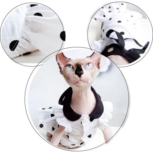 Fashion Lady Sphynx Cat Apparel Light luxury Princess skirt high-end design Hairless cat clothes summer Costumes for Cats