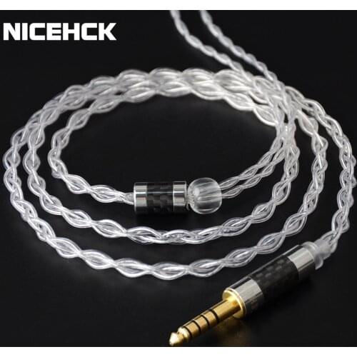 NiceHCK LitzPS Cable 4N Litz Pure Silver Earphone Upgrade Cable 3.5/2.5/4.4mm MMCX/NX7 Pro/QDC/0.78mm 2Pin For DB3 KXXS ST-10s