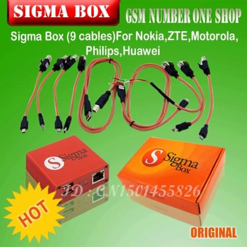 Gsmjustoncct Original Sigma Box Sigmabox Full Set For Mobile Phone Unlock&Flash&Repairing For China Mobile Phone/Nokia + 9 Cable