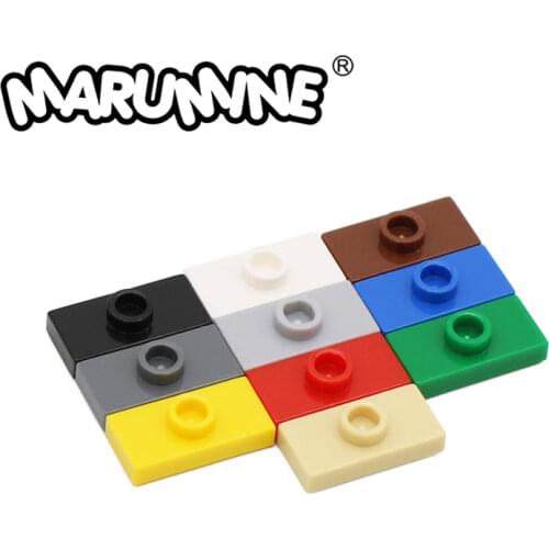 Marumine Plate 1 x 2 With 1 Knob DIY Friends Toy Girl 6 Years Building Blocks Compatible 3794 MOC Modeling Bricks Parts Piece