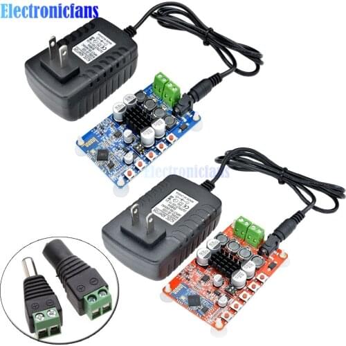 2x50W TDA7492P Bluetooth 4.0 Amplifier Board Digital Audio Receiver Module+12V 2A Power Adapter+Male Female Converter Connector
