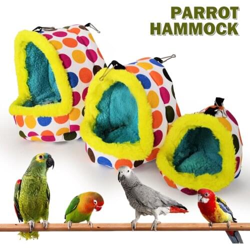 Bird Parrot Nest Soft Plush Bird Parrot Hammock Warm Hanging Bed For Pet Cave Cage Hut Tent Toy House for Small Animals