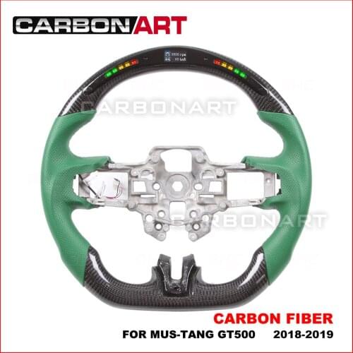 Real Carbon Fiber forged carbon Steering Wheel Fit for 2018-2019 For-d mus-tang GT500 repalcement carbon fiber steering wheel
