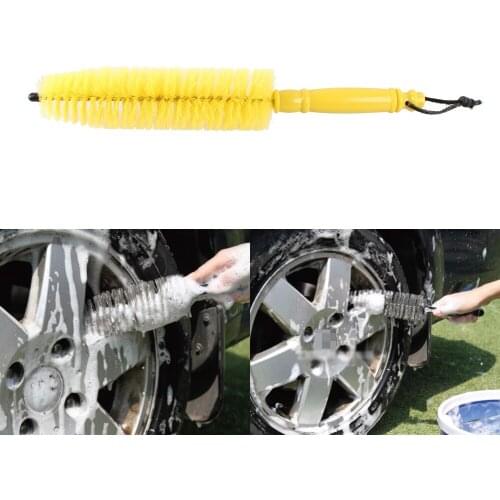 Yellow Cleaner Brush Car Wheel Tire Rim Brush Useful Auto Cleaning Brush Tool for Car