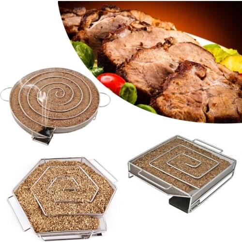 SHENHONG Cold Smoke Generator Camping Meat Bacon Fish Grill Stainless Steel Barbecue Tools Pellet Smoker Tray Baking Accessories