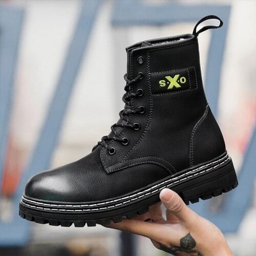 High-quality Couple Martin Boots Explosive Outdoor Non-slip Shoes Cool Locomotive Boots Men And Women Increase Shoes35-47