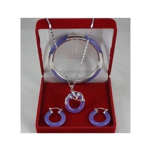 Party Jewellery Wonderful Multicolor Jade Circle Dragon Pendants Necklace Earring Bracelet Set