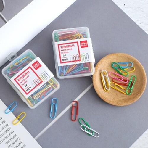 100 pcs/lot Candy Color Office Clips Cute Mini Metal Memo Paper Clip Bookmark ChildrenS Student Stationery School Supplies