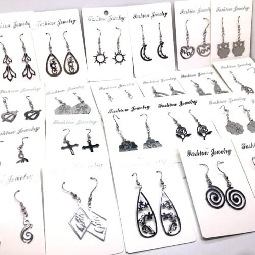 MixMax 20 Pairs of Womens Drop Earrings Stainless Steel Dangler Eardrop Fashion Jewelry Metal PUNK Style Wholesale Lot
