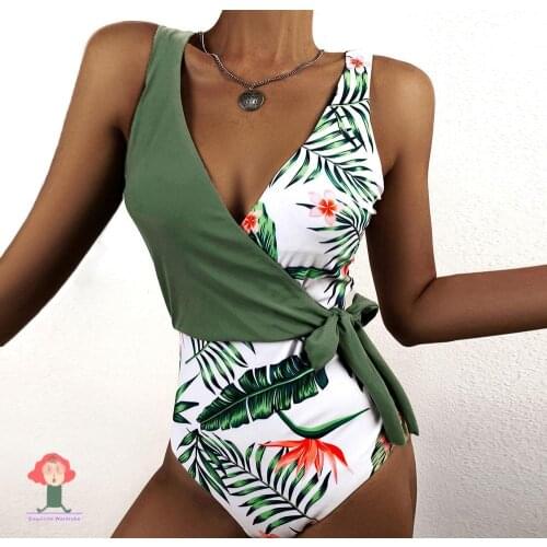 Woman Swimsuit 2021 One Piece Bathing Suit for Women Big Green Beach Swimming Vintage Bather Female Swimwear