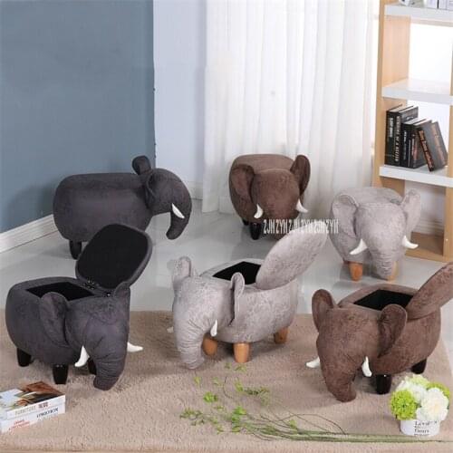 0011 Solid Wood Children Shoes Storage Stool High Density Resilient Sponge Animal Change Shoe Stool Living Room Sofa Footstool