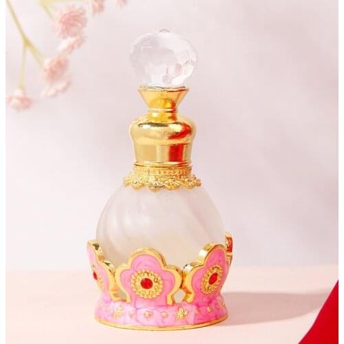 1Pcs 12ml Retro Metal Perfume Bottle Arabic Style Essential Oil Dropper Bottle Container Middle East Decoration Gift