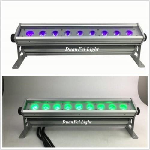 10lot outside christmas decorations led bar wall washer dmx rgbwa uv bar led projector light outdoor bar 9x18w