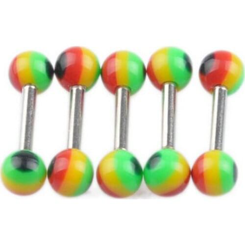10pcs body piercing jewelry strip colors ball 3mm small earrings surgical steel barbell stud earrings