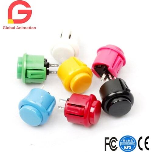 100 PCS Bulk 24mm Arcade Push Buttons Switch Perfect Replace for Sanwa OBSF-24 OBSC-24 OBSN-24 Push Button DIY Fighting Stick PC