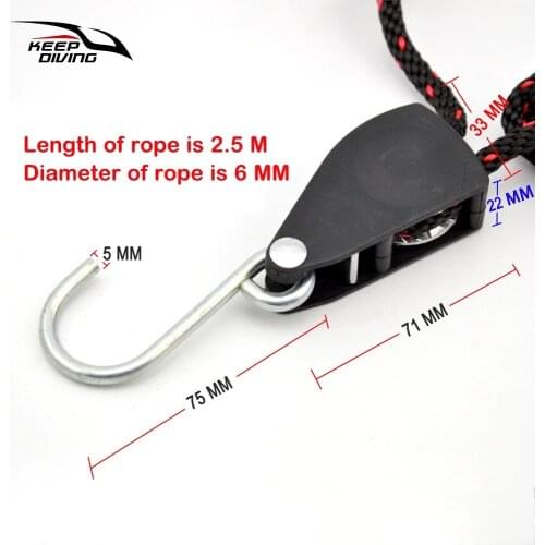 2 PCS 1/4" 136KG Loaded Pulley Ratchets Kayak and Canoe Boat Bow and Stern Rope Lock Tie Down Strap Duty Fast Adjustable Hanger