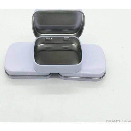 200pcs/lot Mini Tin Box Gift Box/Mint Metal Box White Rectangle Plain Metal Tin Storage Boxes